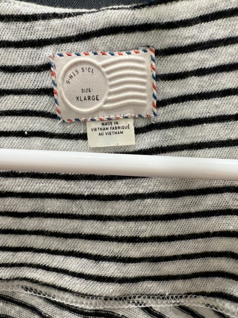 Striped Black & White Knit Tee - XLarge